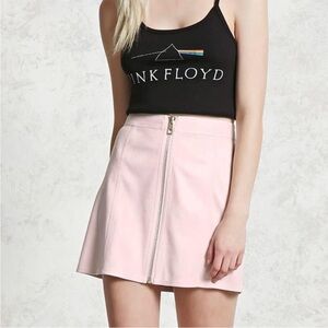 Forever 21 Light Pink Front-Zip Mini Skirt